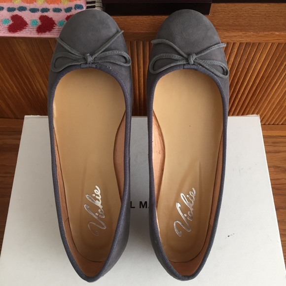Grey Suede Ballet Flats - Picture 2 of 16